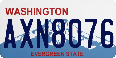 WA license plate AXN8076