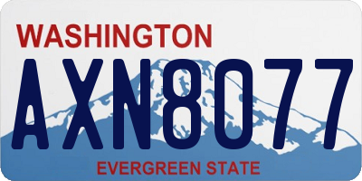 WA license plate AXN8077