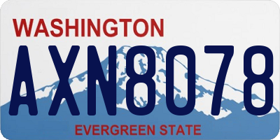 WA license plate AXN8078
