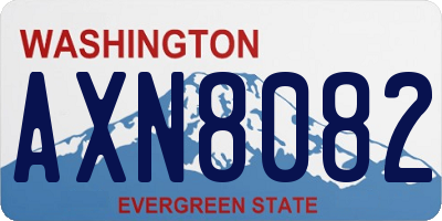 WA license plate AXN8082