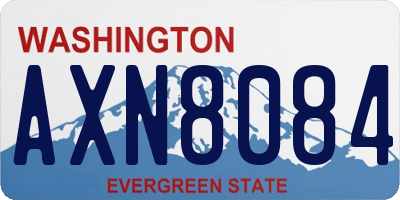 WA license plate AXN8084