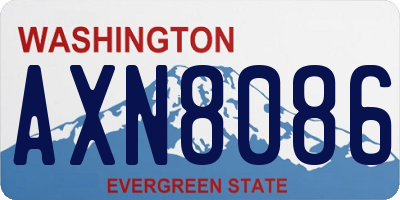 WA license plate AXN8086