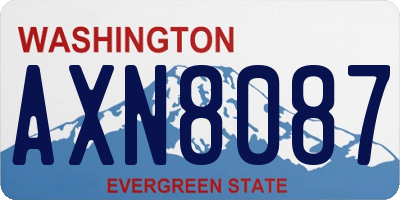 WA license plate AXN8087