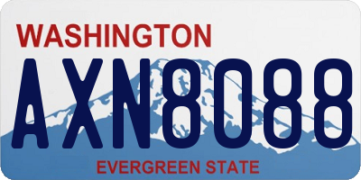 WA license plate AXN8088