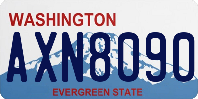 WA license plate AXN8090