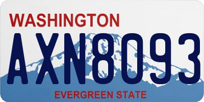 WA license plate AXN8093