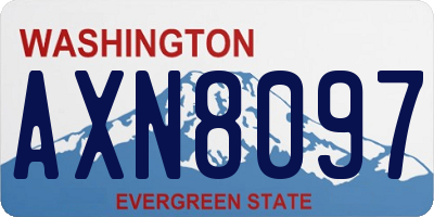 WA license plate AXN8097