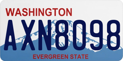WA license plate AXN8098