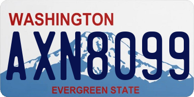 WA license plate AXN8099