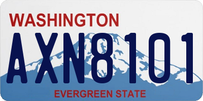 WA license plate AXN8101