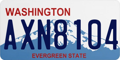 WA license plate AXN8104