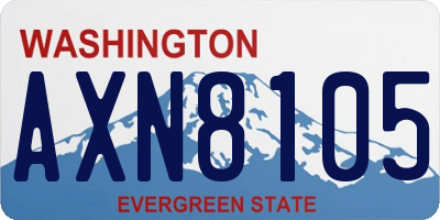 WA license plate AXN8105