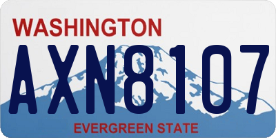WA license plate AXN8107