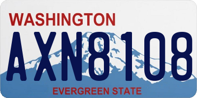 WA license plate AXN8108