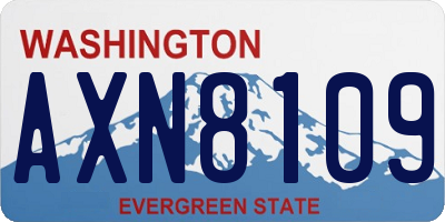 WA license plate AXN8109