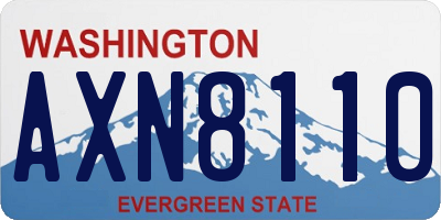WA license plate AXN8110