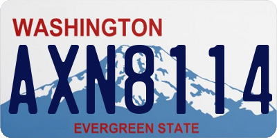 WA license plate AXN8114
