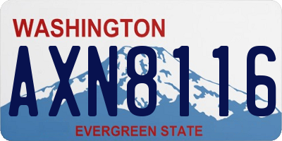 WA license plate AXN8116