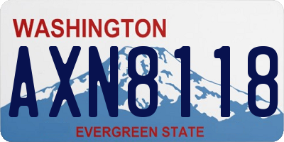 WA license plate AXN8118