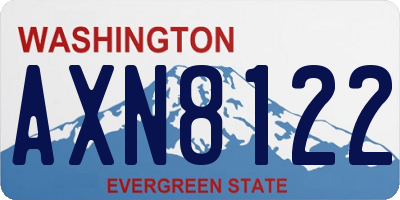WA license plate AXN8122