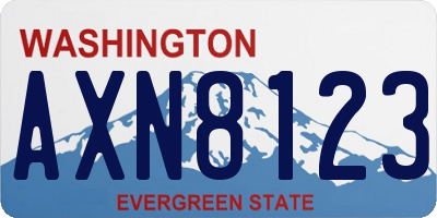 WA license plate AXN8123