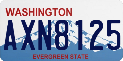 WA license plate AXN8125