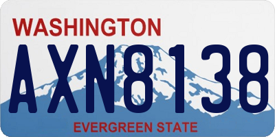 WA license plate AXN8138