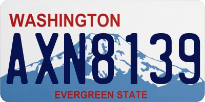 WA license plate AXN8139
