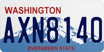 WA license plate AXN8140