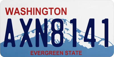 WA license plate AXN8141