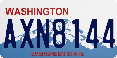 WA license plate AXN8144