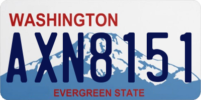 WA license plate AXN8151