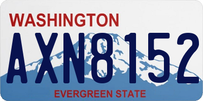 WA license plate AXN8152