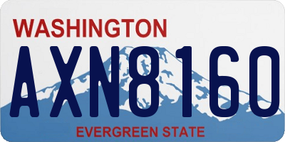 WA license plate AXN8160