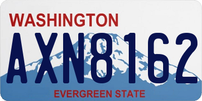 WA license plate AXN8162