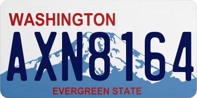 WA license plate AXN8164