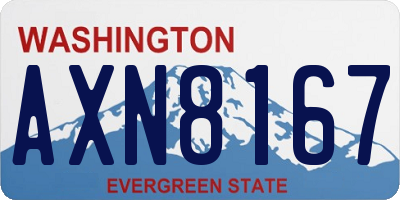 WA license plate AXN8167