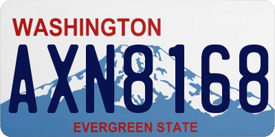 WA license plate AXN8168