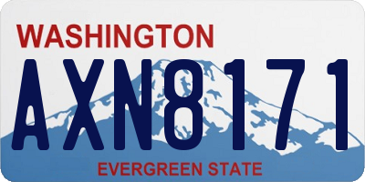 WA license plate AXN8171