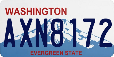 WA license plate AXN8172