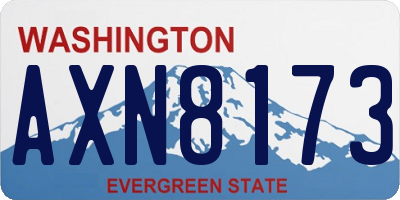 WA license plate AXN8173
