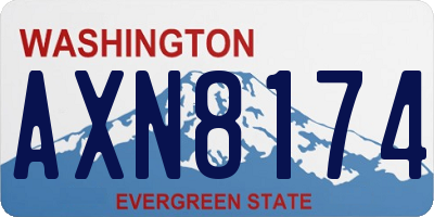 WA license plate AXN8174