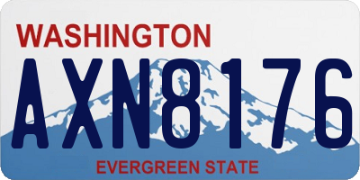 WA license plate AXN8176