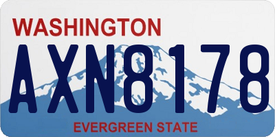 WA license plate AXN8178
