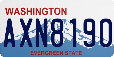 WA license plate AXN8190