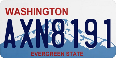 WA license plate AXN8191