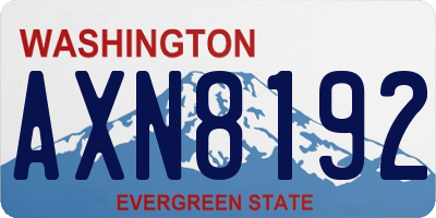 WA license plate AXN8192