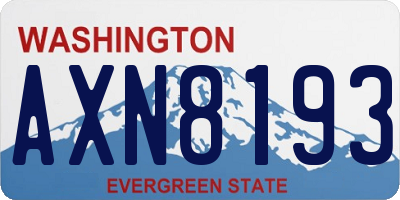 WA license plate AXN8193