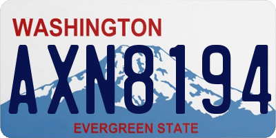 WA license plate AXN8194