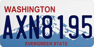 WA license plate AXN8195
